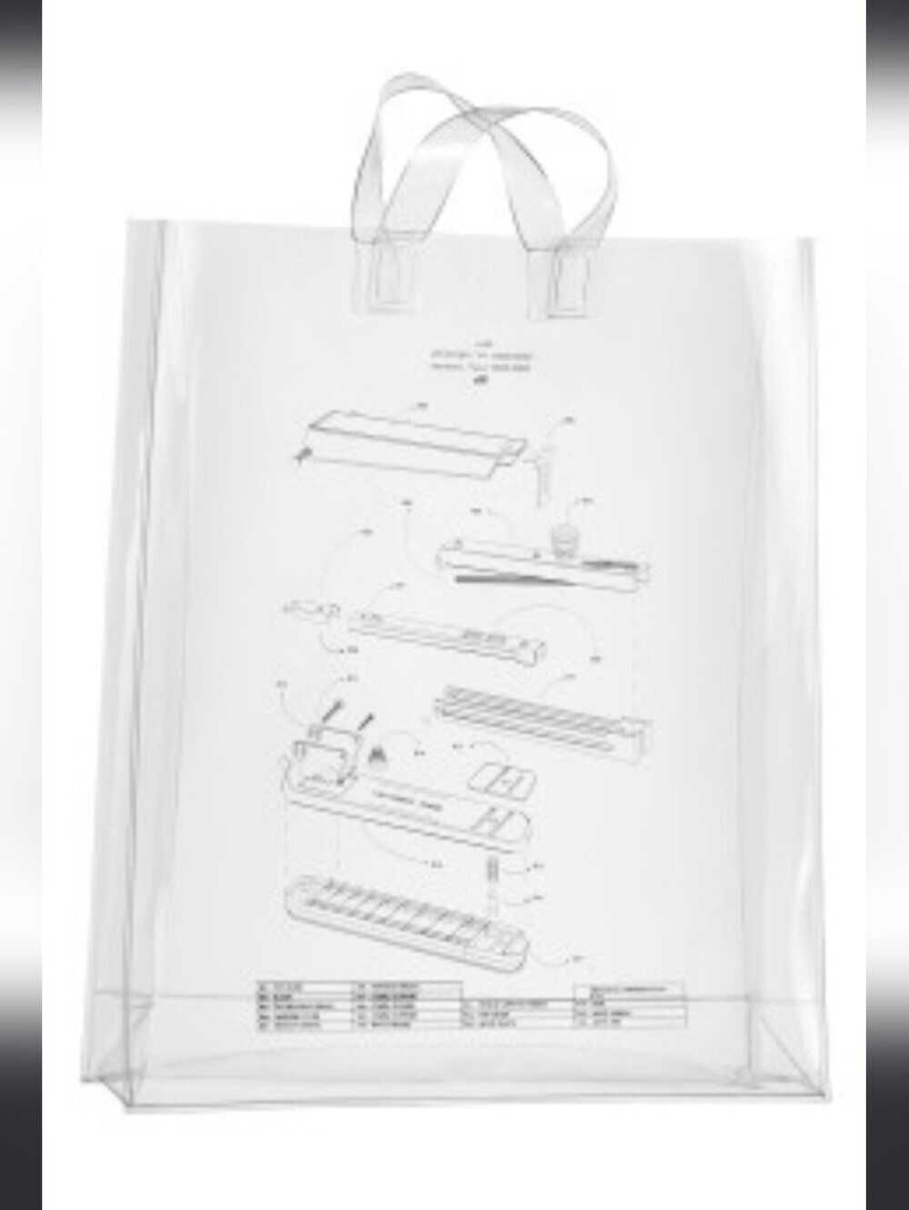 H&M Clear PVC Tote Bag with Gold-Tone Handles